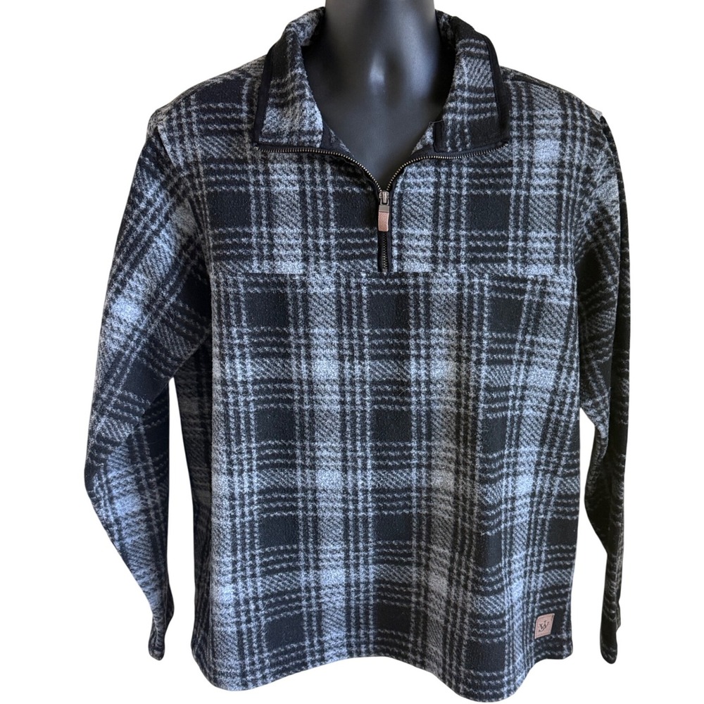 Plaid Fleece‎ Pullover Cabincore Warm Western Heritage Outdoor John Wayne L